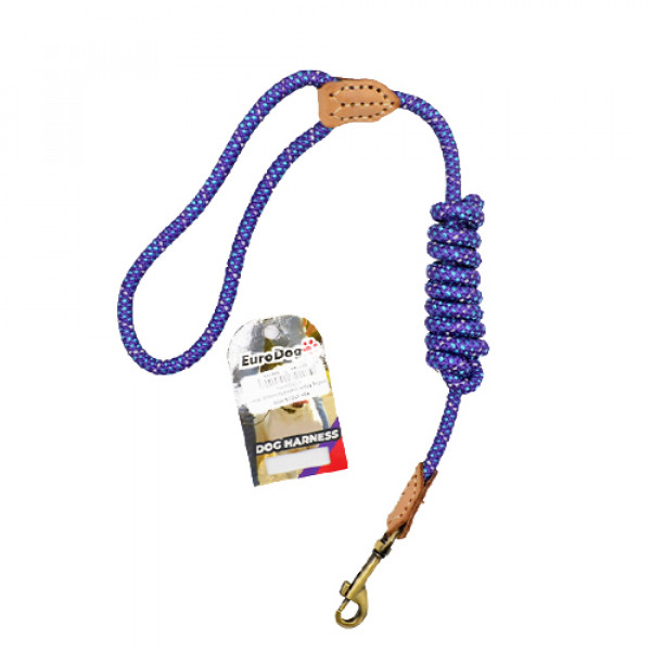 Euro Dog 8 Mmx120 Cm Uzatma Reflektörlü Mor | Köpek Gezdirme Tasması