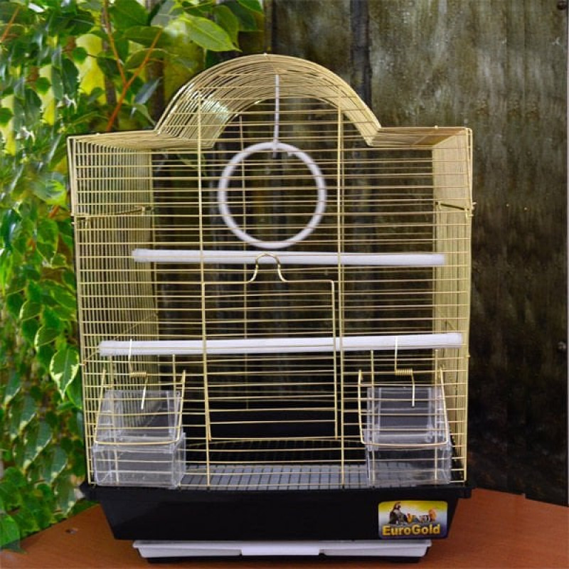 Euro Gold 34.5x28x45.5 Cm Telli Yarım Oval Çatılı Pirinç Kafes | Kuş Kafesi Euro Gold 34.5x28x45.5 Cm Telli Yarım Oval Çatılı Pirinç Kafes | Kuş Kafesi