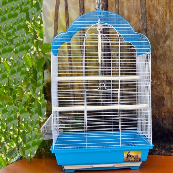 Euro Gold 34x28x54 Cm Telli Oval Çatılı Kafes Mavi | Kuş Kafesi