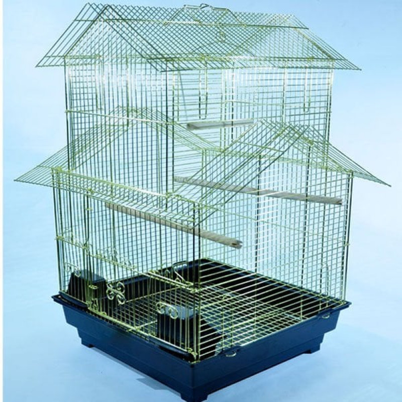 Euro Gold 40,5x40,5x70 Cm Villa Tipi Pirinç Kafes | Kuş Kafesi Euro Gold 40,5x40,5x70 Cm Villa Tipi Pirinç Kafes | Kuş Kafesi