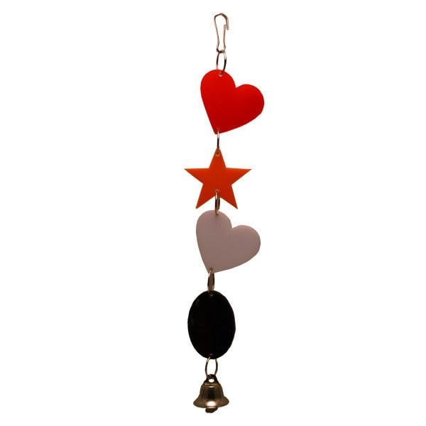 Euro Gold Kalp Yıldız Elips Renkli | Kuş Salıncağı