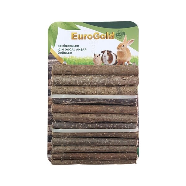 EuroGold 12x30 Cm Doğal Ahşap Kemirgen Tüneli | Tavşan Oyuncak Ve Çark