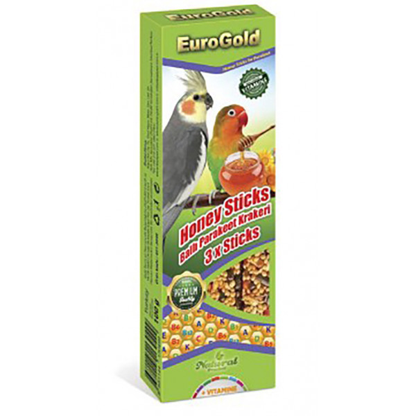 Eurogold 3'lü Ballı Paraket Krakeri 100 Gr | Kuş Krakeri