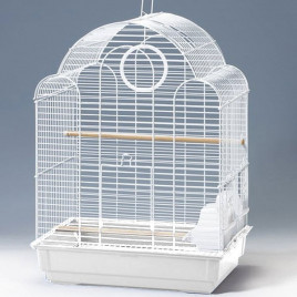 EuroGold 30x42x56 Cm Bombeli Paraket Kafesi Beyaz | Kuş Kafesi EuroGold 30x42x56 Cm Bombeli Paraket Kafesi Beyaz | Kuş Kafesi