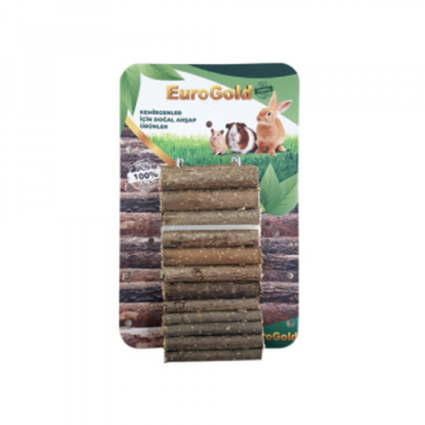 EuroGold 7x30 Cm Doğal Ahşap Kemirgen Tüneli | Tavşan Oyuncak Ve Çark