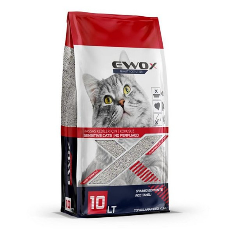 Ewox 10 Lt Bentonit Kokusuz Topaklanan İnce Taneli Kedi Kumu | Granül Kedi Kumu Ewox 10 Lt Bentonit Kokusuz Topaklanan İnce Taneli Kedi Kumu | Granül Kedi Kumu