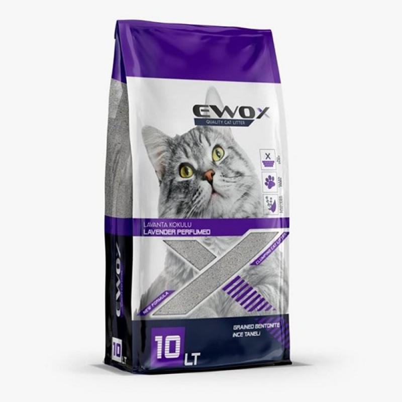 Ewox 10 Lt Bentonit Lavanta Kokulu Topaklanan Kalın Taneli | Granül Kedi Kumu Ewox 10 Lt Bentonit Lavanta Kokulu Topaklanan Kalın Taneli | Granül Kedi Kumu