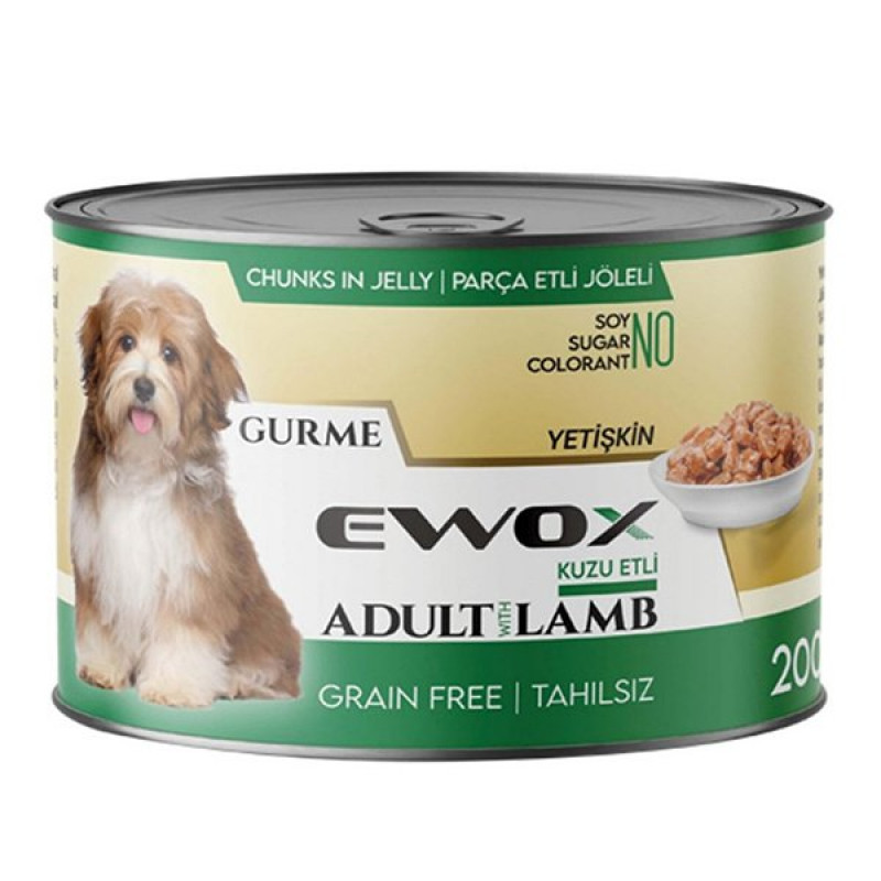 Ewox 200 Gr Gurme Kuzu Etli Parça Etli Tahılsız Yetişkin | Yetişkin Köpek Konserve Maması Ewox 200 Gr Gurme Kuzu Etli Parça Etli Tahılsız Yetişkin | Yetişkin Köpek Konserve Maması