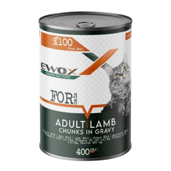 Ewox 400 Gr Tahılsız Kuzu Etli Parça Etli Yetişkin | Yetişkin Kedi Maması