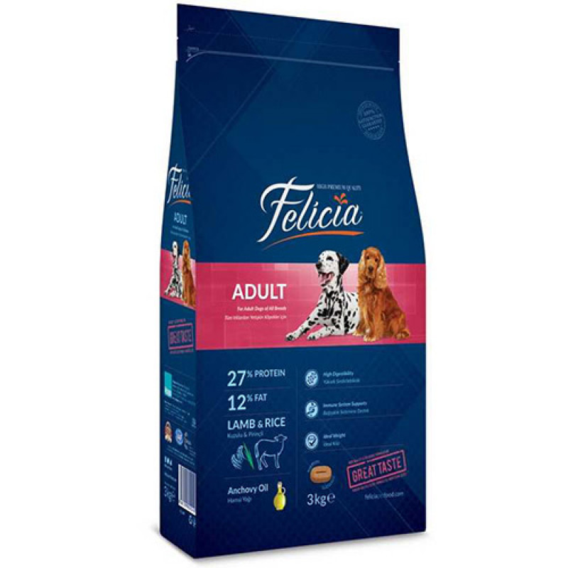 Felicia 15 Kg Az Tahıllı Kuzulu Yetişkin Köpek Maması | Yetişkin Köpek Kuru Maması Felicia 15 Kg Az Tahıllı Kuzulu Yetişkin Köpek Maması | Yetişkin Köpek Kuru Maması