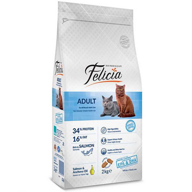 Felicia 2 Kg Az Tahıllı Somonlu Yetişkin | Somonlu Kedi Kuru Maması Felicia 2 Kg Az Tahıllı Somonlu Yetişkin | Somonlu Kedi Kuru Maması