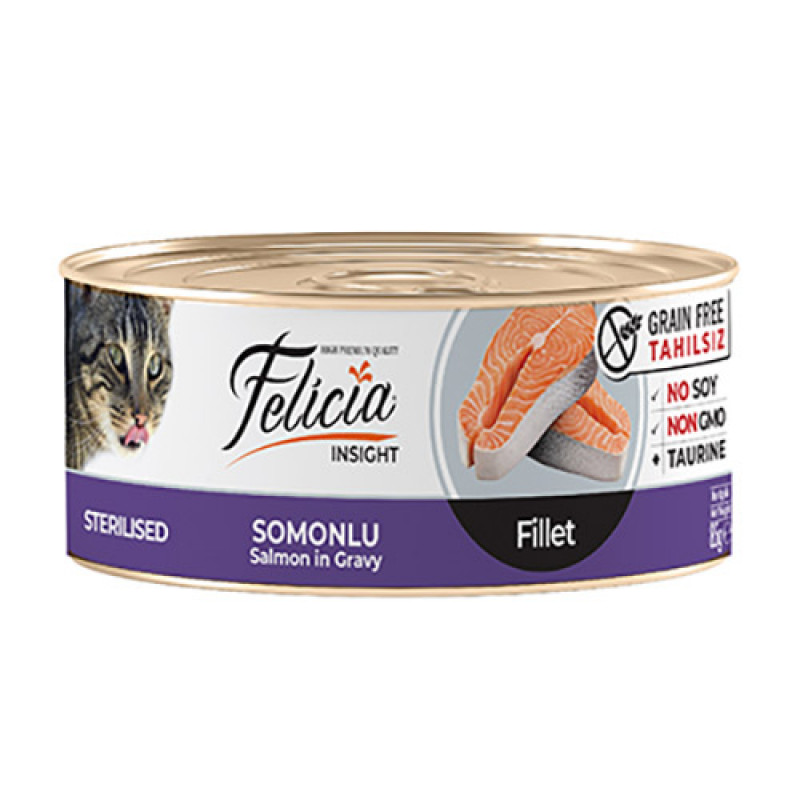 Felicia 24 Adet Tahılsız Sterilised Somonlu Fileto 85 Gr | Balıklı Yaş Kedi Maması Felicia 24 Adet Tahılsız Sterilised Somonlu Fileto 85 Gr | Balıklı Yaş Kedi Maması