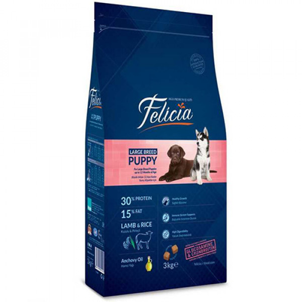 Felicia 3 Kg Büyük Irk Yavru Kuzulu & Pirinçli | Yavru Köpek Kuru Maması