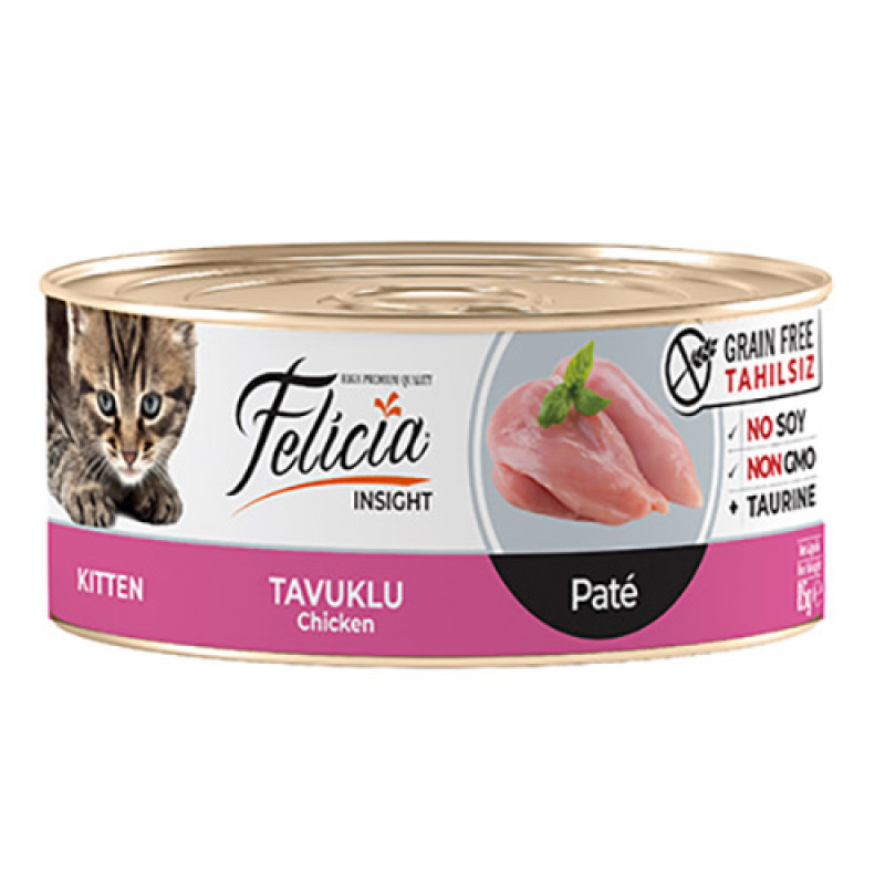 Felicia 6 Adet Tahılsız Kıyılmış Tavuklu Yavru 85 Gr | Yavru Kedi Maması Felicia 6 Adet Tahılsız Kıyılmış Tavuklu Yavru 85 Gr | Yavru Kedi Maması