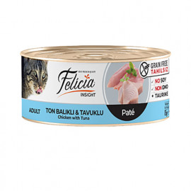 Felicia 85 Gr Tahılsız Kıyılmış Ton Balıklı & Tavuklu | Tahılsız Kedi Yaş Maması Felicia 85 Gr Tahılsız Kıyılmış Ton Balıklı & Tavuklu | Tahılsız Kedi Yaş Maması