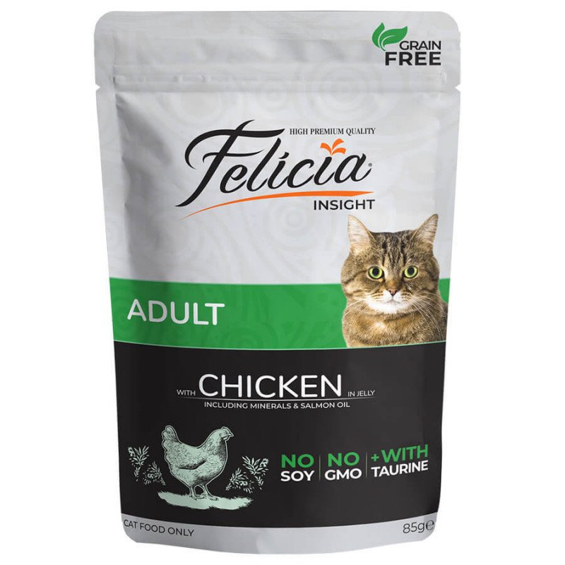 Felicia 85 Gr Tahılsız Tavuklu Pouch Yetişkin Felicia 85 Gr Tahılsız Tavuklu Pouch Yetişkin