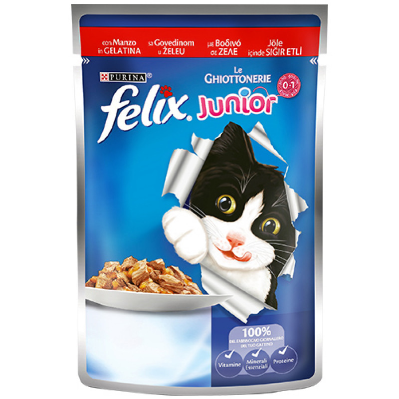 Felix 100 Gr Junior Sığır Etli Yavru | Sığır Etli Yaş Kedi Maması Felix 100 Gr Junior Sığır Etli Yavru | Sığır Etli Yaş Kedi Maması