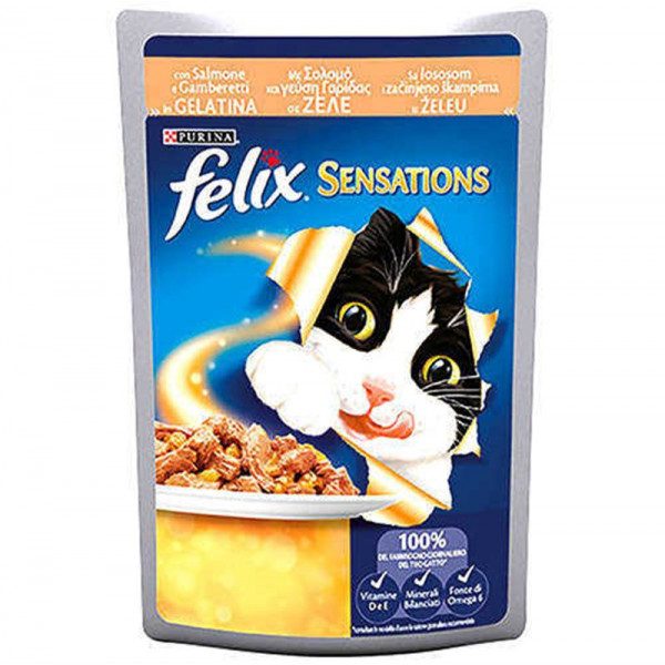 Felix 100 Gr Sensations Somonlu & Karidesli | Balıklı Yaş Kedi Maması