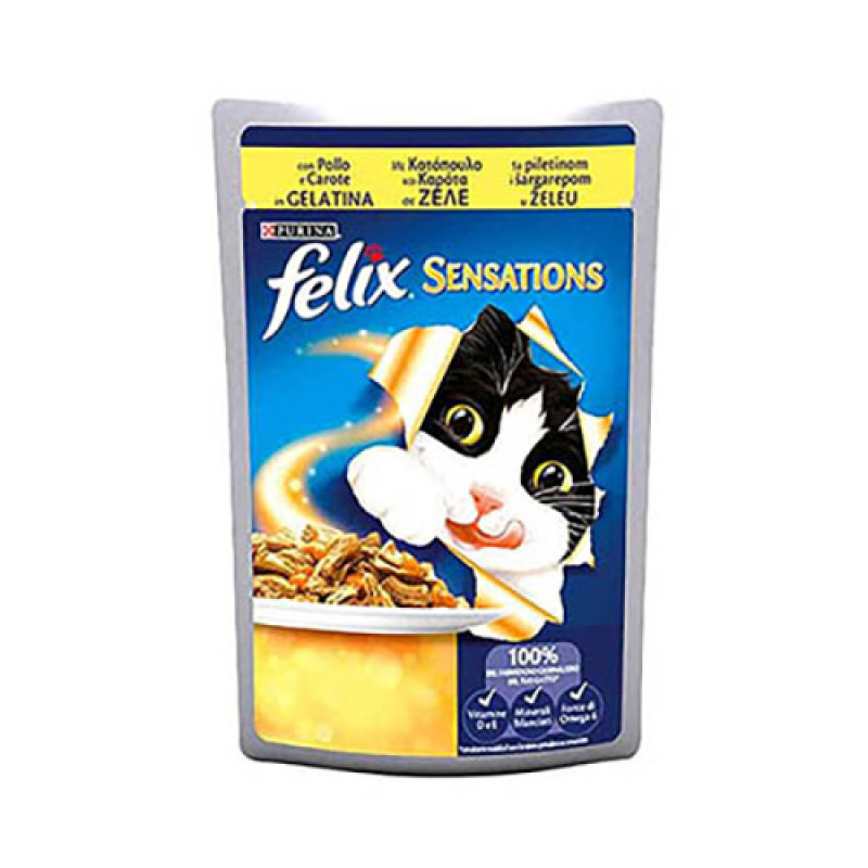 Felix 12 Adet Sensations Tavuklu & Havuçlu 100 Gr | Yetişkin Kedi Maması Felix 12 Adet Sensations Tavuklu & Havuçlu 100 Gr | Yetişkin Kedi Maması