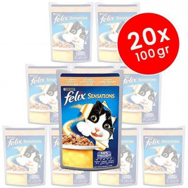 Felix 20 Adet Sensations Somonlu & Karidesli 100 Gr | Balıklı Yaş Kedi Maması Felix 20 Adet Sensations Somonlu & Karidesli 100 Gr | Balıklı Yaş Kedi Maması