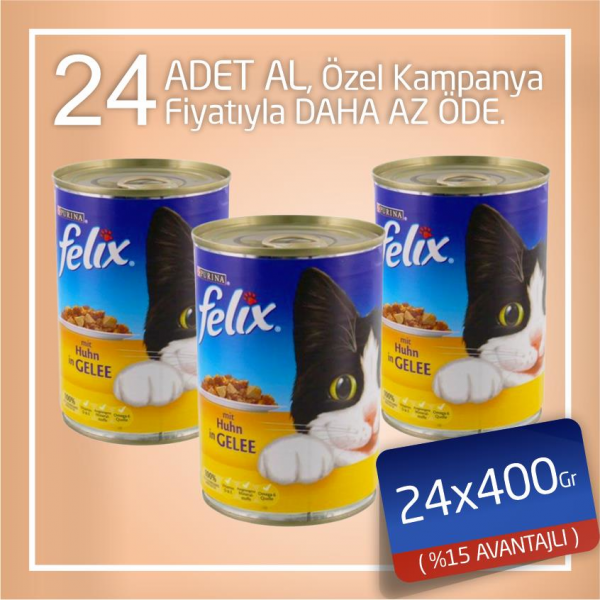 Felix 24x400 Gr Tavuklu | Yetişkin Kedi Maması