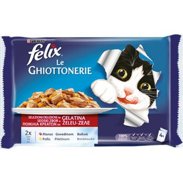 Felix 4 Adet Siğir Etli Ve Tavuklu 100 Gr