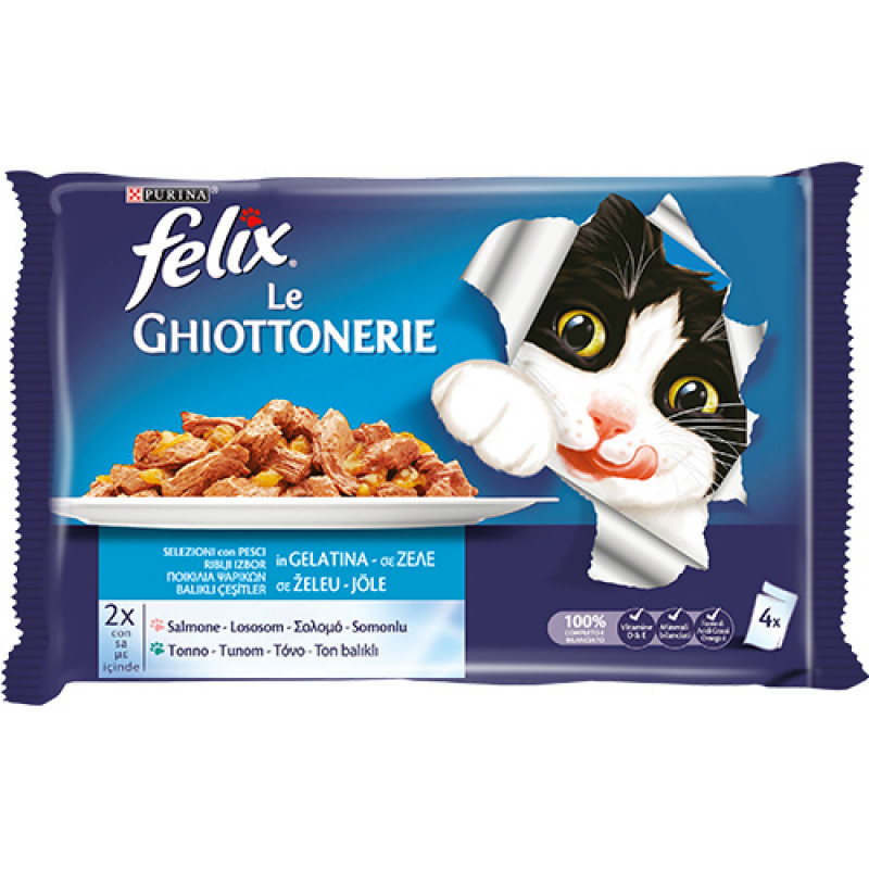 Felix 4 Adet Yetişkin Ton & Morina 100 Gr | Yetişkin Kedi Maması Felix 4 Adet Yetişkin Ton & Morina 100 Gr | Yetişkin Kedi Maması