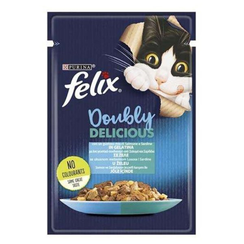 Felix 85 Gr Taze Somon Ve Sardalya Jöleli Pouch Yetişkin | Yetişkin Kedi Maması Felix 85 Gr Taze Somon Ve Sardalya Jöleli Pouch Yetişkin | Yetişkin Kedi Maması