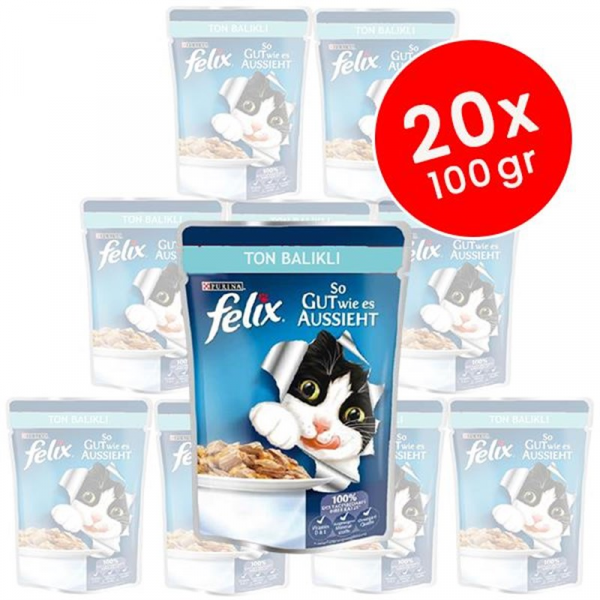 Felix Yetişkin Ton Balıklı 20x100 Gr | Yetişkin Kedi Maması