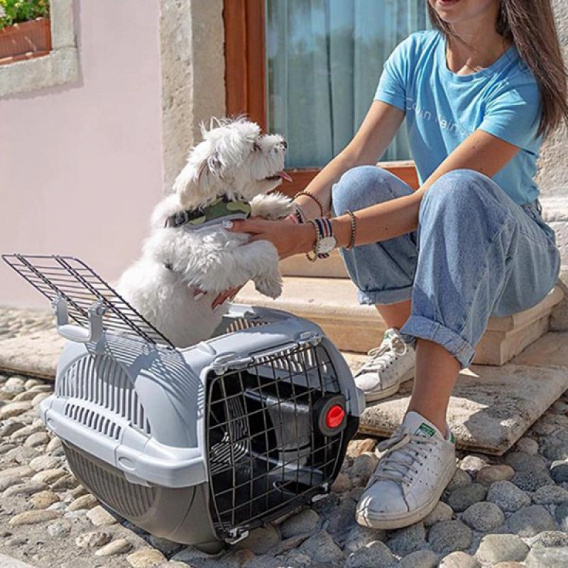 Ferplast 37.4x57.6x33h Cm Atlas Deluxe Open 20 Taşıma Çantası Gri | Köpek Taşıma Çantası Ve Kafes