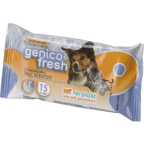 Ferplast Genico Fresh Talco Kokulu Islak Mendil 15 Adet | Kedi Banyo Şampuanı