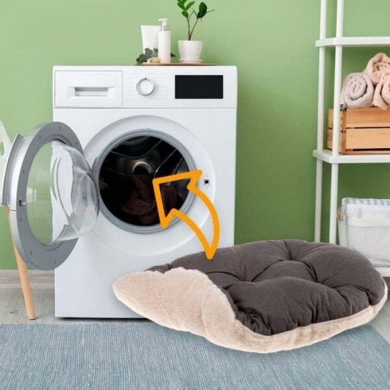 Ferplast Relax 55 Peluş Kedi ve Küçük Irk Köpek Yatağı Bej 45x35 Cm