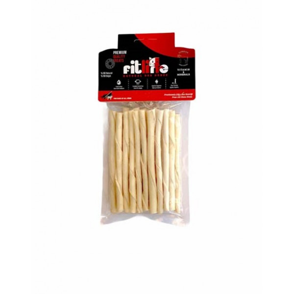 Fitline 50 Adet Burgu Deri Çubuk M-L | Köpek Kemik Ödül Maması