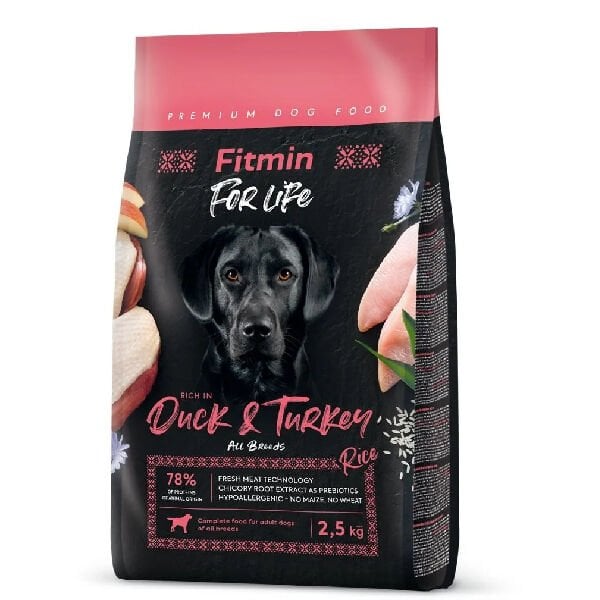 Fitmin For Life 2,5 Kg Ördek ve Hindi | Yetişkin Köpek Kuru Maması