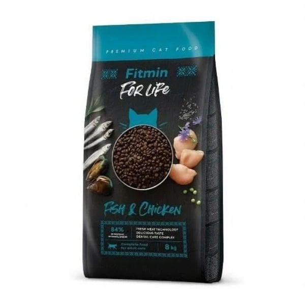 Fitmin For Life 8 Kg Balık ve Tavuk | Yetişkin Kuru Kedi Maması