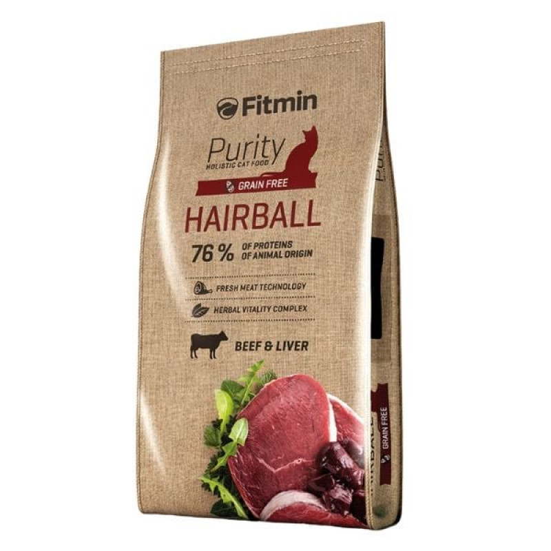 Fitmin Purity Hairball 1.5 Kg Tahılsız Sığır Etli Yetişkin Kedi Maması 