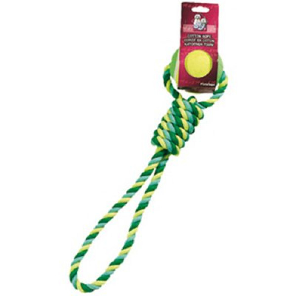 Flamingo 10 cm İp Tenis Toplu Oyuncak | Köpek Top Oyuncak