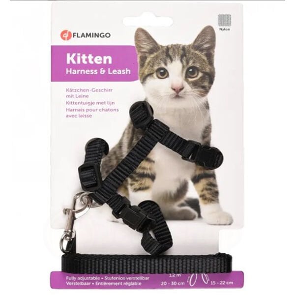 Flamingo 10 mm Art Sportiv Yavru Kedi Göğüs Uzatma Seti | Kedi Göğüs Tasması