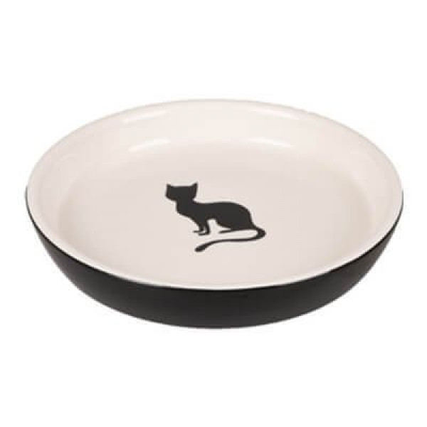 Flamingo 15 cm Nala Seramik Mama Kabı Siyah Beyaz 180 ml | Seramik Mama Ve Su Kabı