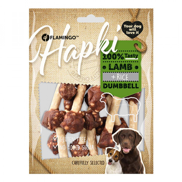 Flamingo 150 Gr Hapki Lamb & Rice Dumbbell | Vinil Latex Köpek Oyuncağı