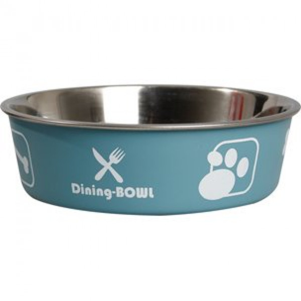 Flamingo 21 cm 1500 ml Bella Çelik Mama Kabı Mavi | Metal Mama Ve Su Kabı