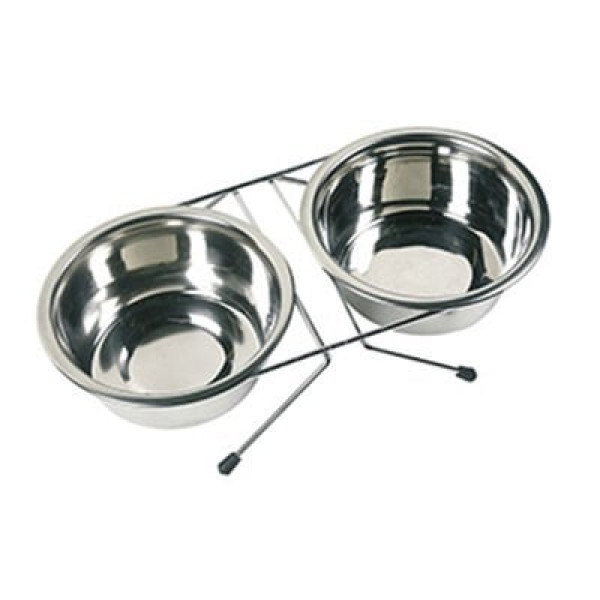 Flamingo 21 cm Duo Dinner İkili Metal Mama Kabı | Metal Mama Ve Su Kabı