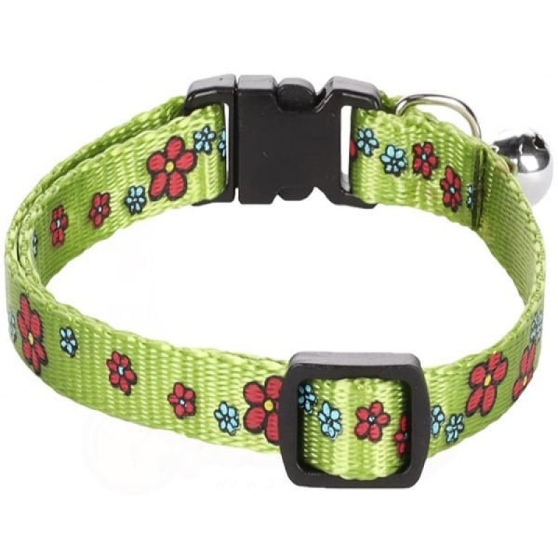 Flamingo 30 cm Çiçekli Boyun Tasması Yeşil | Kedi Boyun Tasması