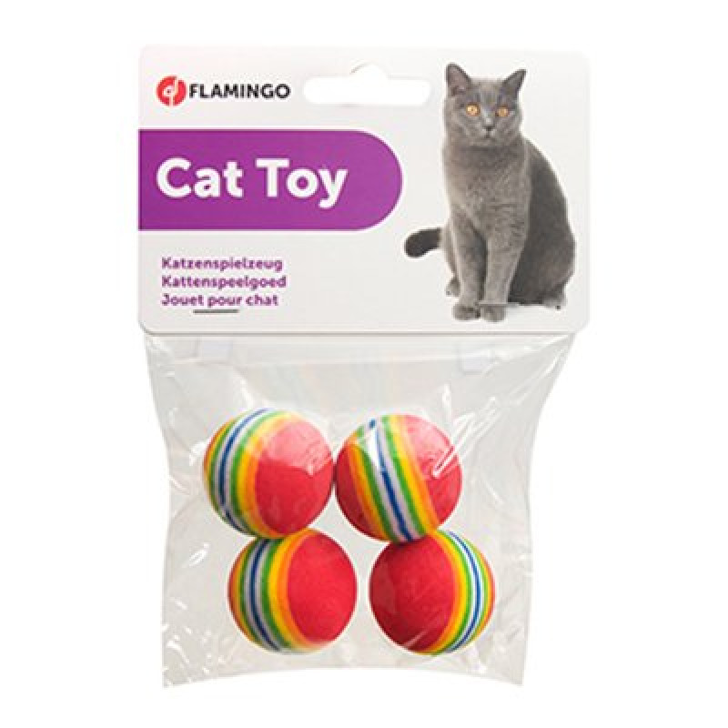 Flamingo 4 cm Gökkuşağı Top Oyuncak 4 lü Paket | Kedi Top Oyuncak Flamingo 4 cm Gökkuşağı Top Oyuncak 4 lü Paket | Kedi Top Oyuncak