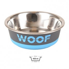 400 Ml Woof Mama Kabı Gri-Mavi | Metal Mama Ve Su Kabı 400 Ml Woof Mama Kabı Gri-Mavi | Metal Mama Ve Su Kabı