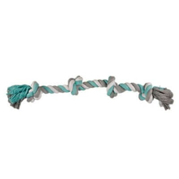 Flamingo 60 cm 4 Düğümlü Yeşil ve Beyaz Gri İp Oyuncak | Köpek Diş İpi