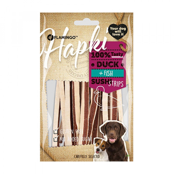 Flamingo 85 Gr Hapki Duck & Fish Sushi Strips | Vinil Latex Köpek Oyuncağı