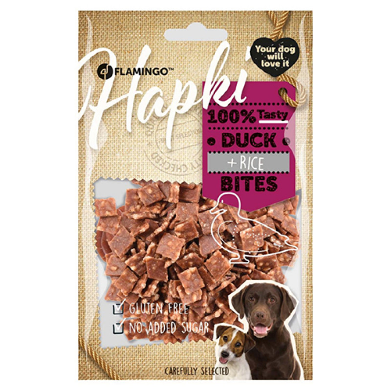 Flamingo 85 Gr Hapki Duck & Rice Bites | Vinil Latex Köpek Oyuncağı Flamingo 85 Gr Hapki Duck & Rice Bites | Vinil Latex Köpek Oyuncağı