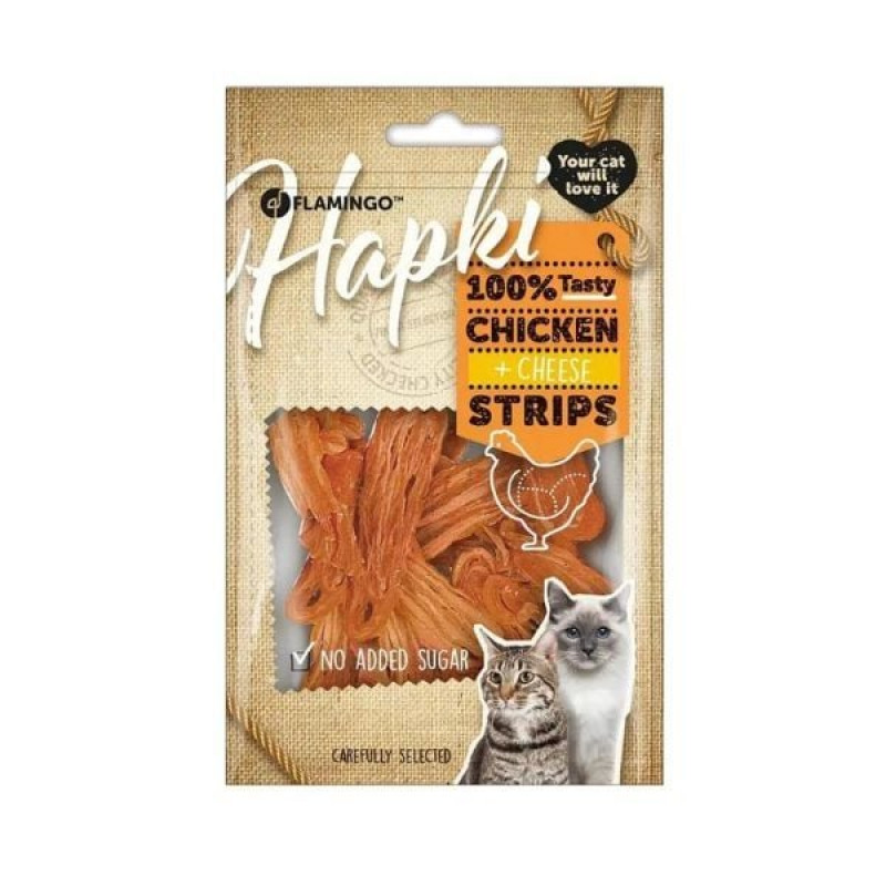 Flamingo 85 Gr Hapki Tavuklu ve Peynirli Şeritler | Kurutulmuş Kedi Ödül Maması Flamingo 85 Gr Hapki Tavuklu ve Peynirli Şeritler | Kurutulmuş Kedi Ödül Maması