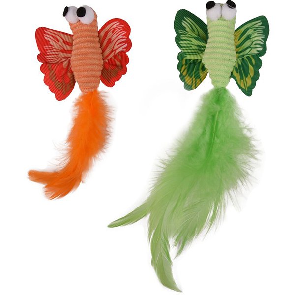 Flamingo Alea Kelebek Tüylü Oyuncak | Kedi Otlu Oyuncak